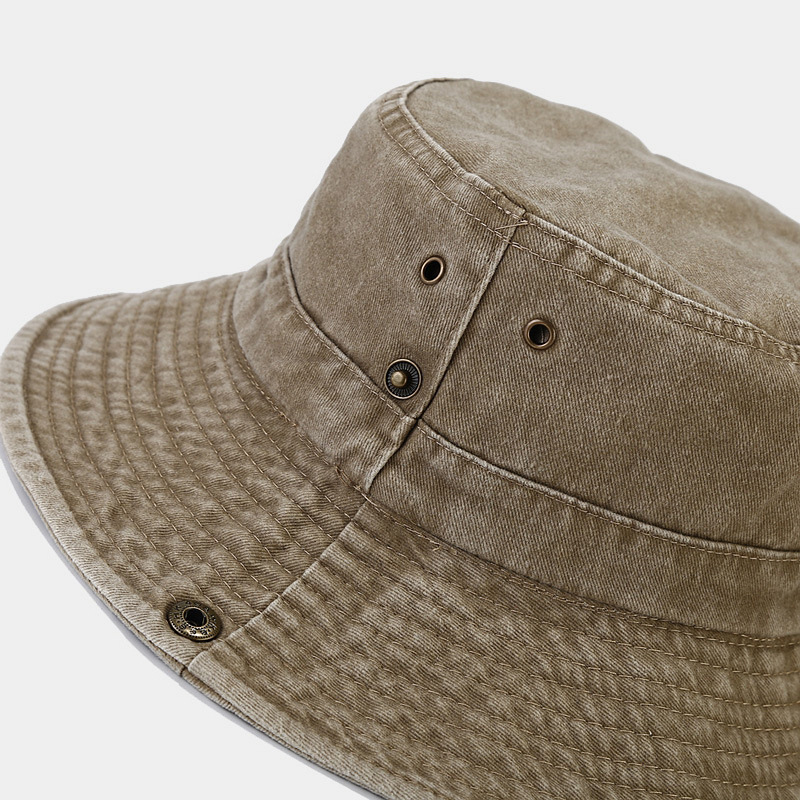Spring and summer new stitching large eaves washed old fishing hiking hat men's outdoor travel sunscreen sun hat women
