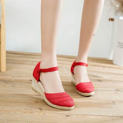 Sandals women's summer 2024 new wedge heel cross-border Roman high heels foreign trade sandals fashion Korean sandals