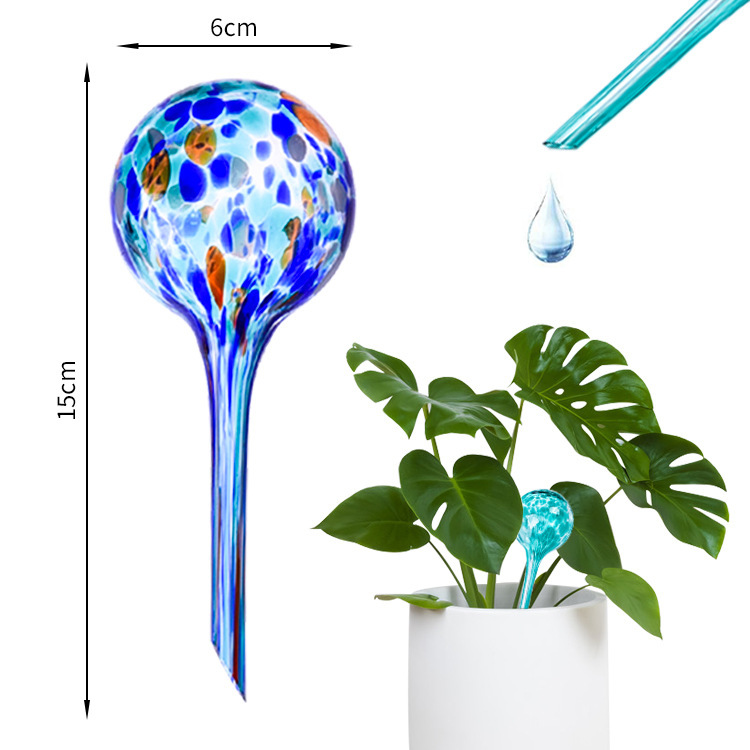 自動散水グローブ ガラス自動散水点滴灌鉢植え赤黄緑青コバルトブルーカラフル 6 パック|undefined