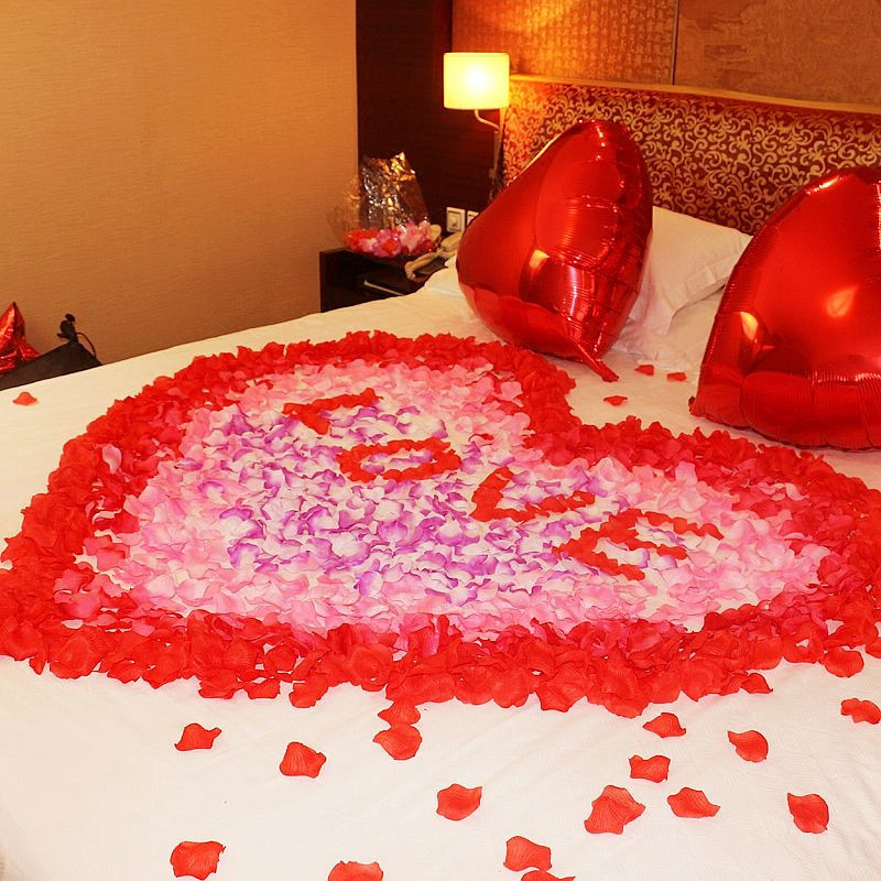 Wedding Ceremony Wedding Rose Petal Decoration Wedding Room Layout Simulation Wedding Bed Confession Proposal Dry Flower Petal Rain