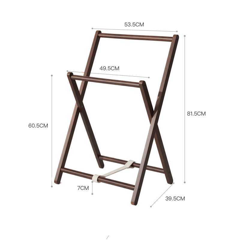 Nordic Solid Wood Floor Clothes Rack Clothes Storage Rack Japanese-style Multi-functional Household Indoor Bedside Folding Clothes Hanger