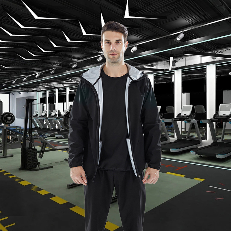 LVS Cross-border Special Sweat Clothing Men's Sports Running Fitness Clothing Weight Reduction Heat Sweat Wetting Yoga Clothing Sweat Clothing
