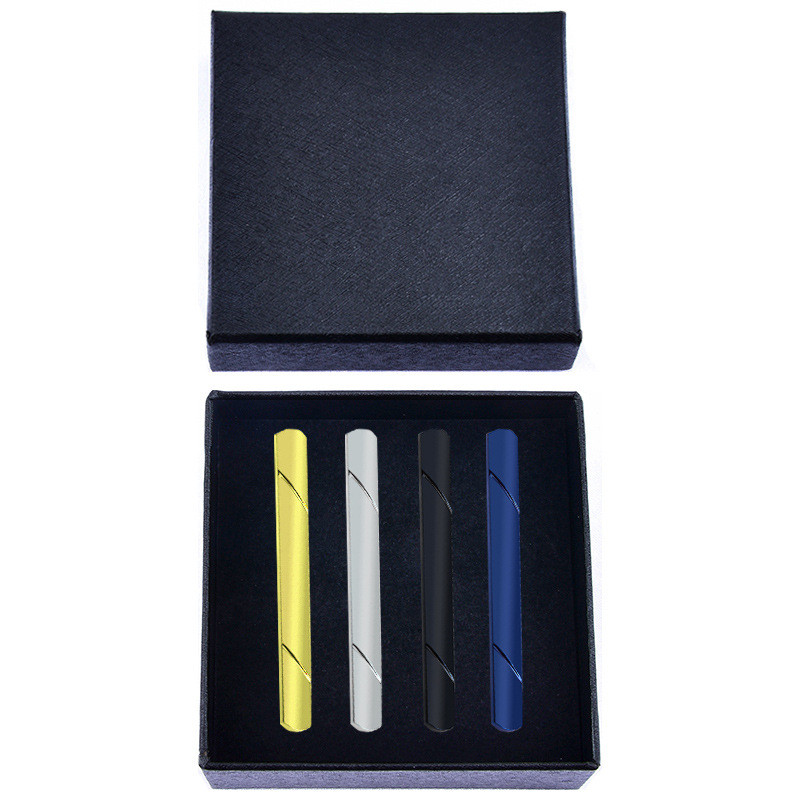 Copper tie clip laser LOGO DIY electrophoresis color men's gold black tie accessories clip