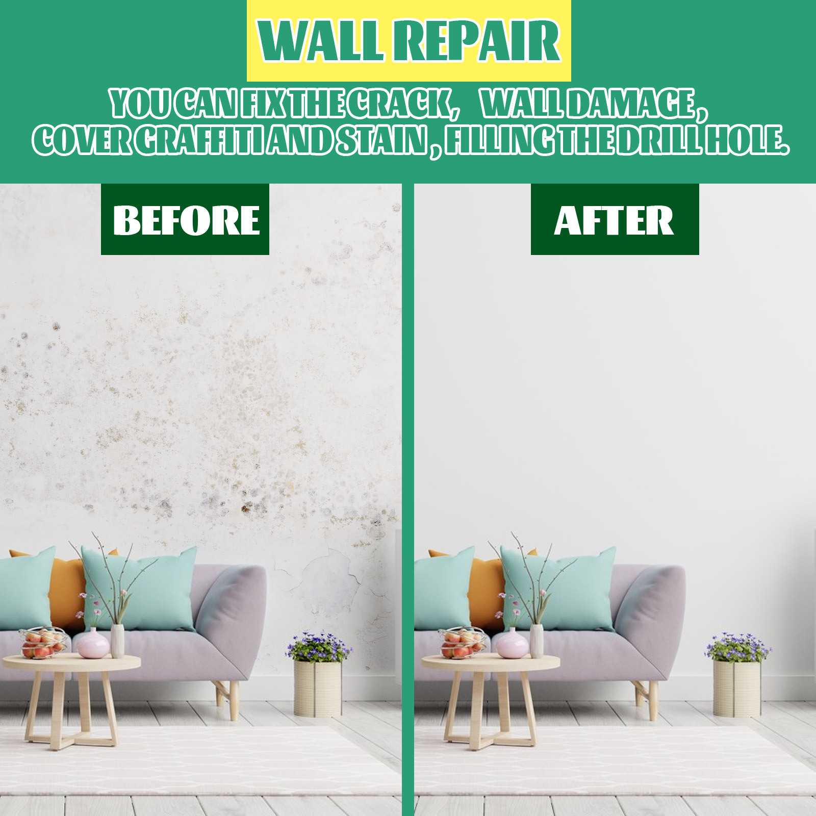 C款补墙膏 家用墙面修补裂缝钉眼修复腻子墙壁修复防水防霉补墙膏