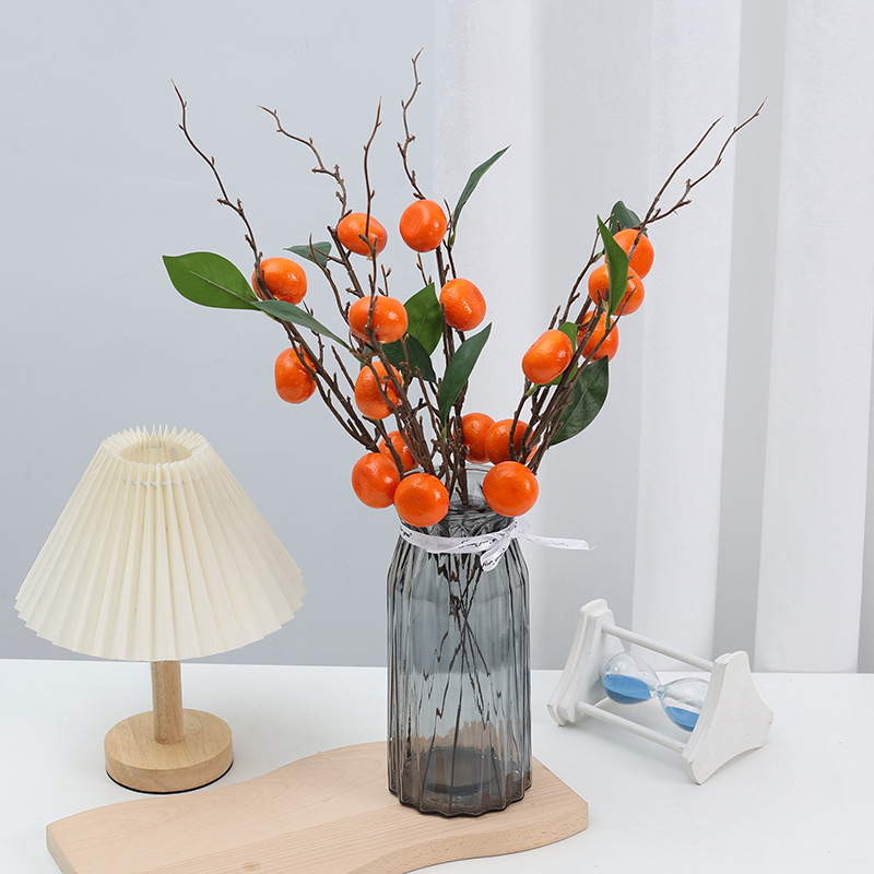 Simulation 2 pomegranate persimmon apple New Year Bucket DIY flower arrangement fruit branch foam berry simulation fruit wholesale