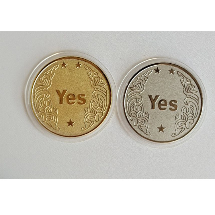 Decision coin YES/NO magic coin toy coin lucky coin commemorative medal playing coin metal crafts collection coin