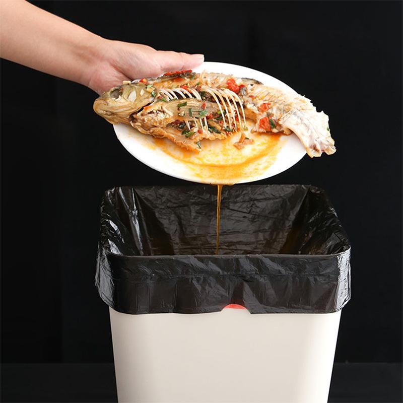 Garbage bag drawstring household thickened portable handheld with handle affordable loading and pulling garbage plastic bags for office