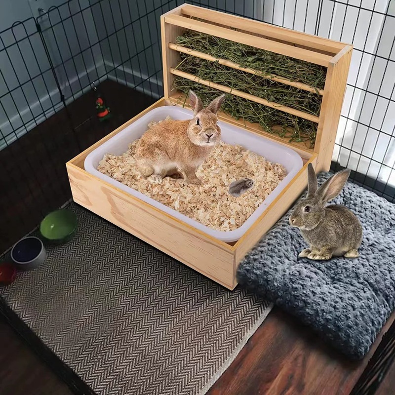 クロスボーダー木製ハムスターウサギ干し草給餌器木製モルモット給餌器オランダ豚ウサギ干し草棚|undefined