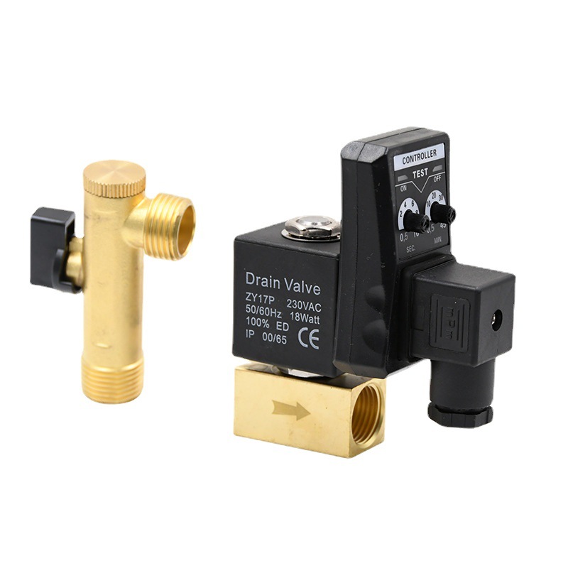 Electronic drain valve air compressor dryer gas tank timing automatic waterproof connected cooling machine 4 points AC220V