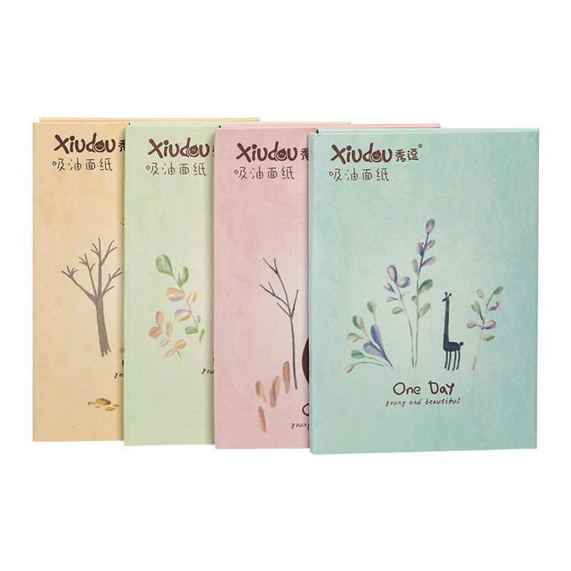 50 pieces of blue film oily skin removable linen oil absorbent facial paper for boys and girls