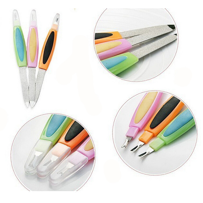 Manicure dual-purpose file two-in-one double-headed nail file with dead skin removal fork shovel wholesale