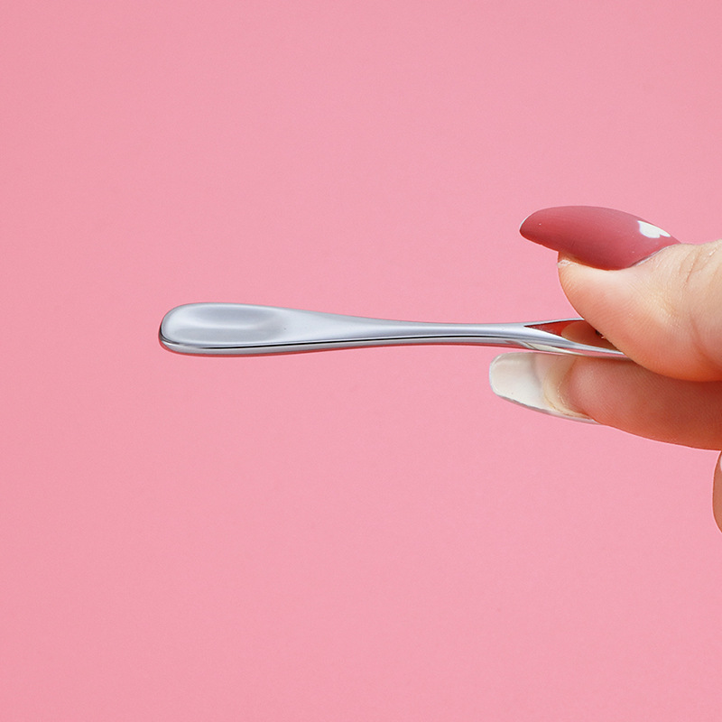 Beauty Spoon Split Shovel Spoon Cosmetic Golden Cream Spoon Laser Text logo Zinc Alloy Cream Spoon