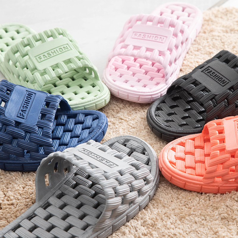 Bathroom slippers women and men wholesale hollow soft thick bottom mute bathhouse non-slip bathroom home leaky shoes