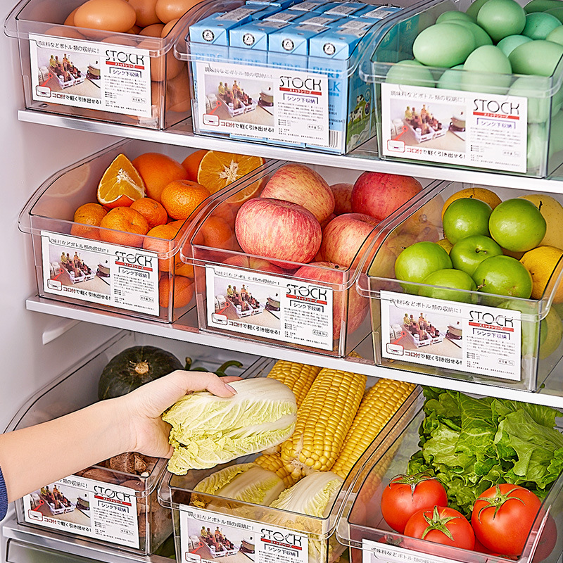 Strict selection kitchen food grade refrigerator storage box drawer transparent crisper special finishing box for vegetable freezing