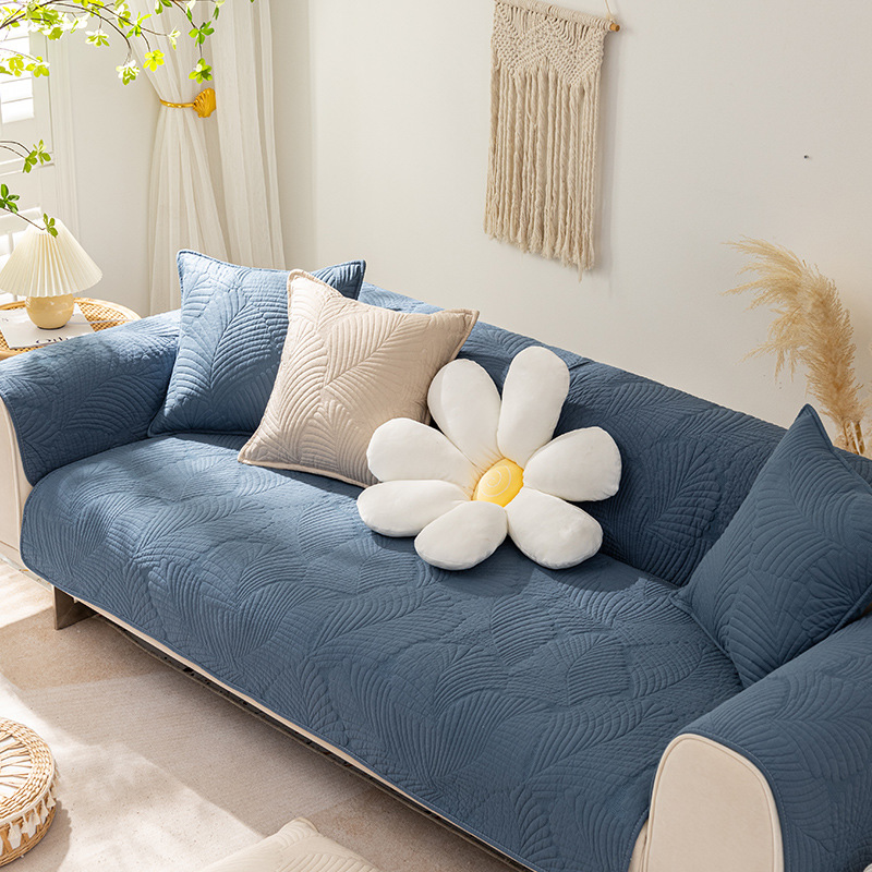 Cotton Sofa Cushion All Seasons Universal Cotton Fabric Non-Slip Cushion Cover Cloth Simple Modern Nordic Sofa Cover