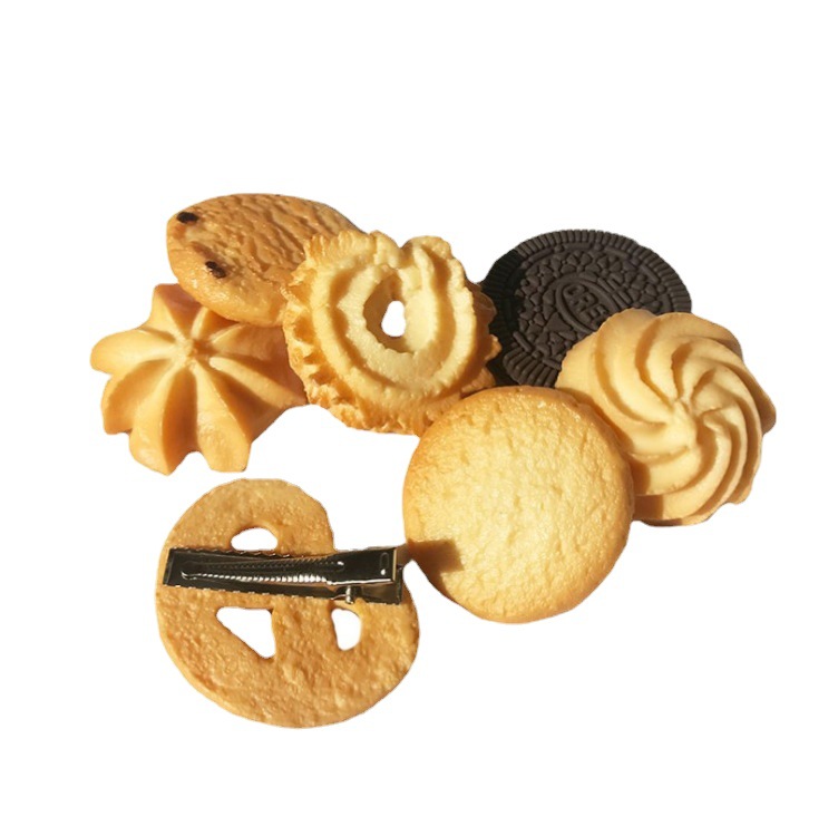 2022 new creative Cookie Cookie hair ring simulation Oreo side clip hairpin cute funny hair accessories women Wholesale