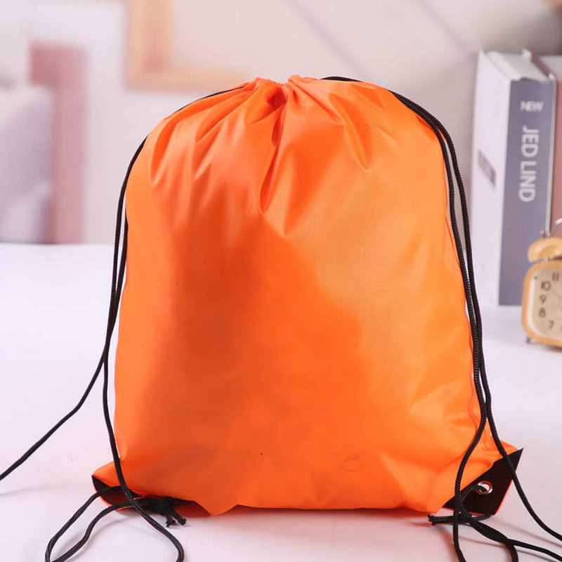 Drawstring Drawstring Pocket Color Polyester Fabric Nylon Shopping Bag Non-woven Fabric Drawstring Backpack in stock Printable Logo