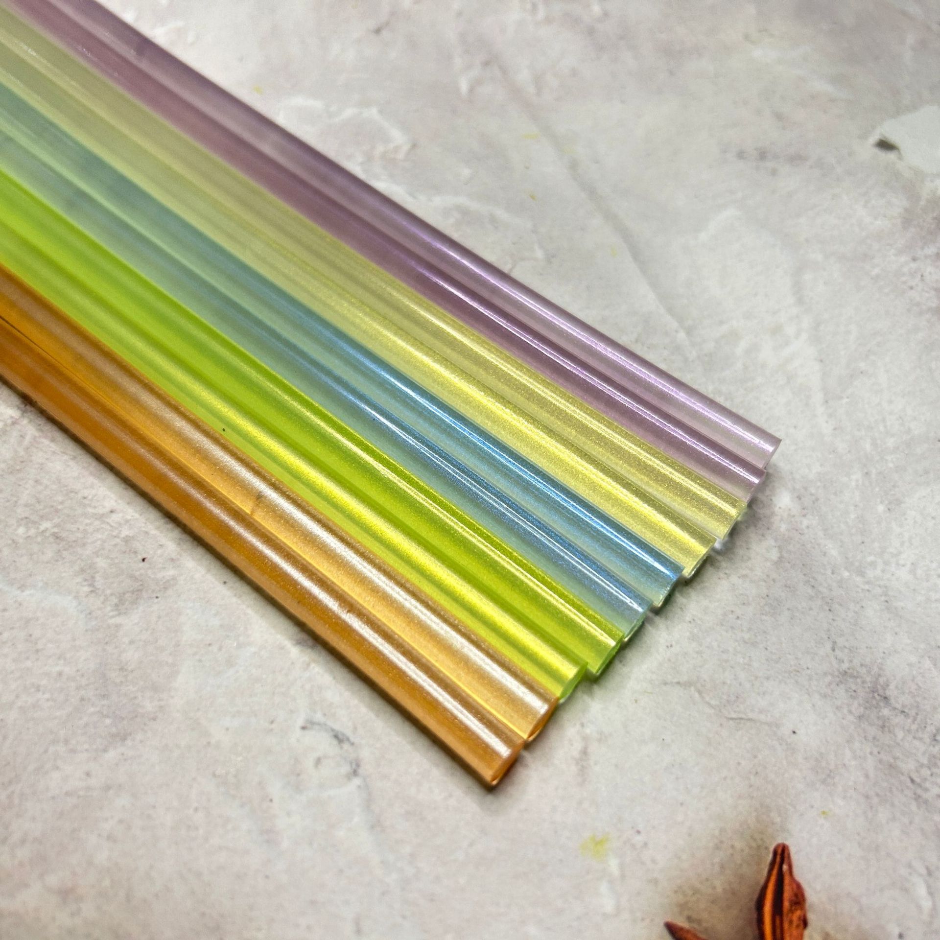 2023 mermaid color transparent pearlescent Polar Diamond series 7MM hot melt glue wax stick handmade fire paint use in stock