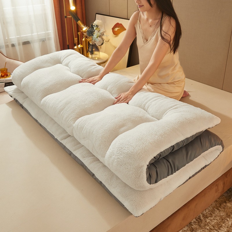 High rebound no return] Lamb wool mattress dormitory single mattress 1.5 meters soft mattress folded mattress