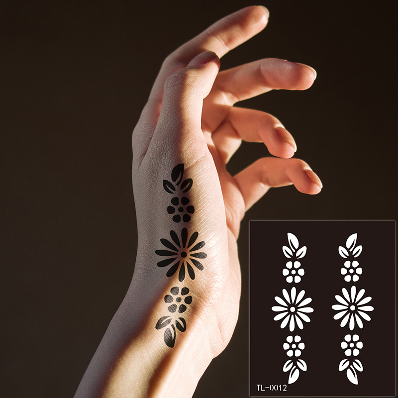 Zhengxiang European and American PET Hannah Tattoo Hollow Tattoo Tattoo Henna Hand Painted Henna Tattoo