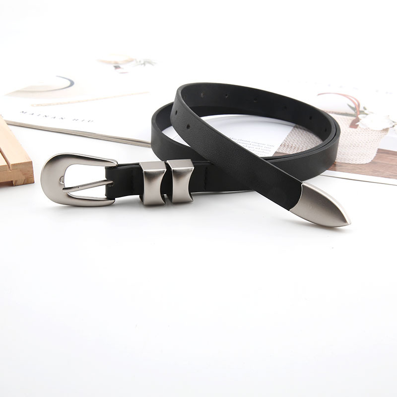 Niche design belt for women 2023 new summer simple Korean style black all-Match belt casual jeans belt