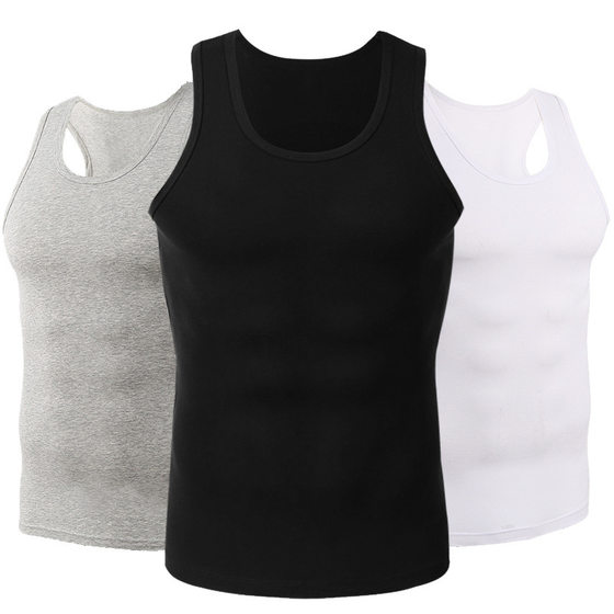 Vest men's cotton bottoming men's loose cotton sports hurdle fitness summer casual inner sleeveless T-shirt