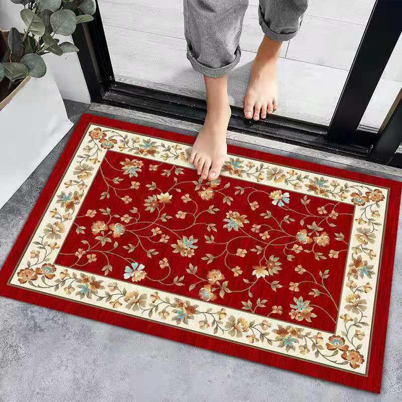 Home Floor Mat Persian Retro Floor Mat Door Entrance Kitchen Absorbent Anti-Slip Mat Toilet Foot Mat Door Foot Mat