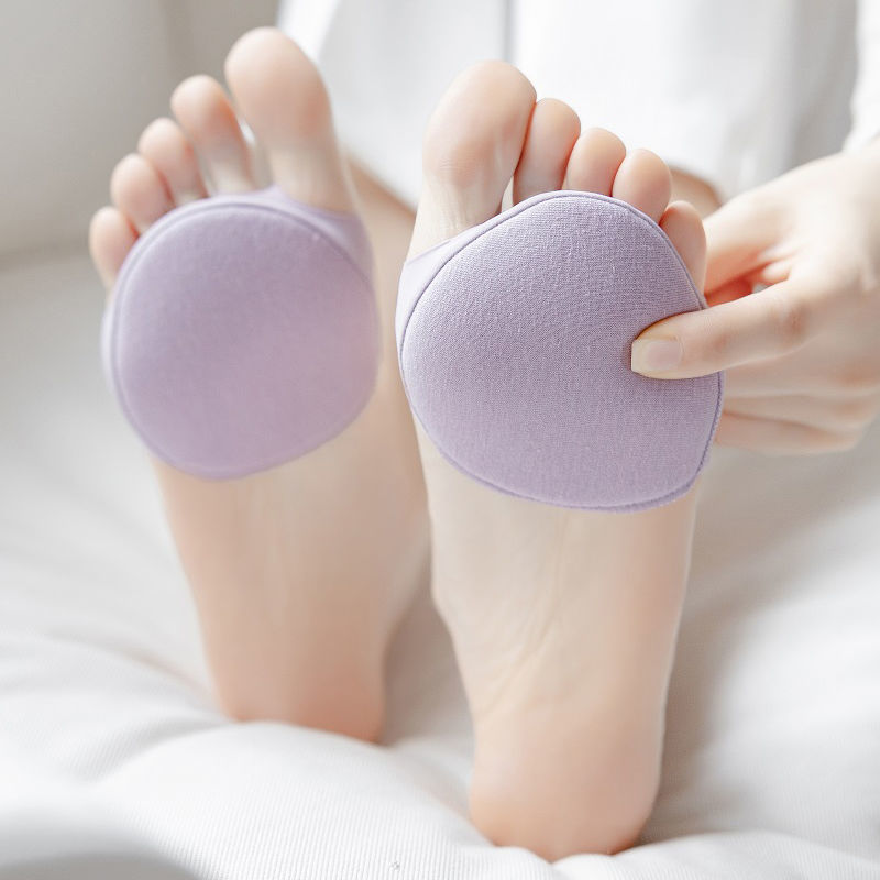 Cross-border wholesale front foot pad high heels half-palm socks summer thin arbitrary cut sponge pad invisible socks five-finger socks