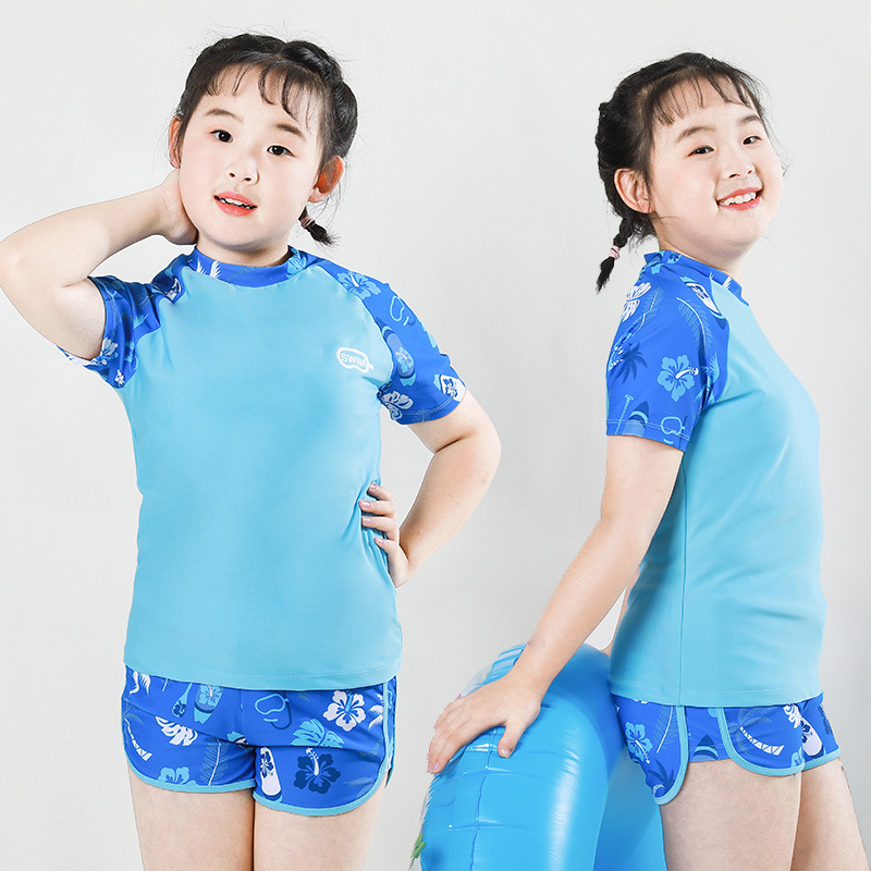 Girls' Swimwear Women's plus size Plus Plus Fat Split Medium and Large Children's Swimwear Children's Swimwear Quick-drying Sunscreen Swimwear