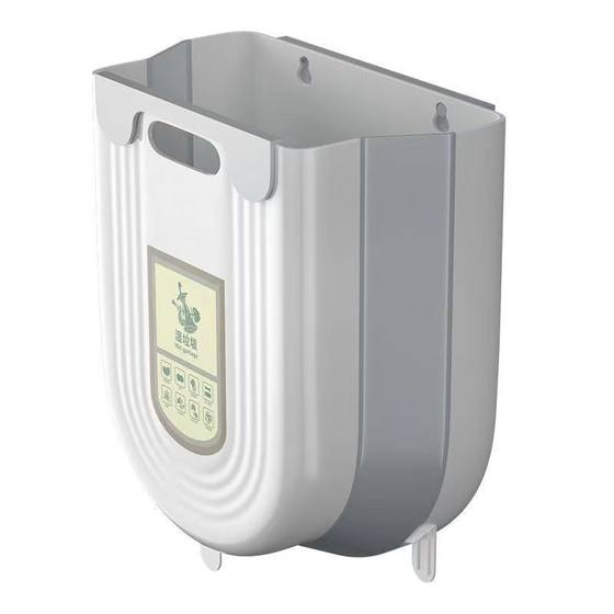 Kitchen Trash Bin Hanging Household Kitchen Waste Classification Folding Cabinet Door Wall Hanging Toilet Toilet Storage Paper Basket