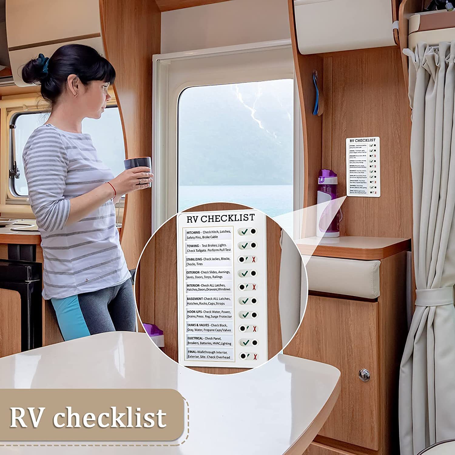 New RV Checklist RV Post-it Message Checklist Summer Children's Good Habits Develop Self-discipline Punch