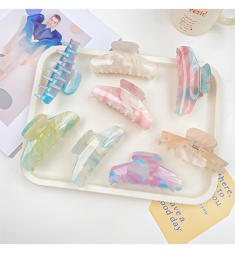 Farbwechselnder Haarclip im koreanischen Stil, großer Hai-Clip aus Acryl, süße, elegante Haarspange für Damen, Haarspange für den Hinterkopf_voghion.com