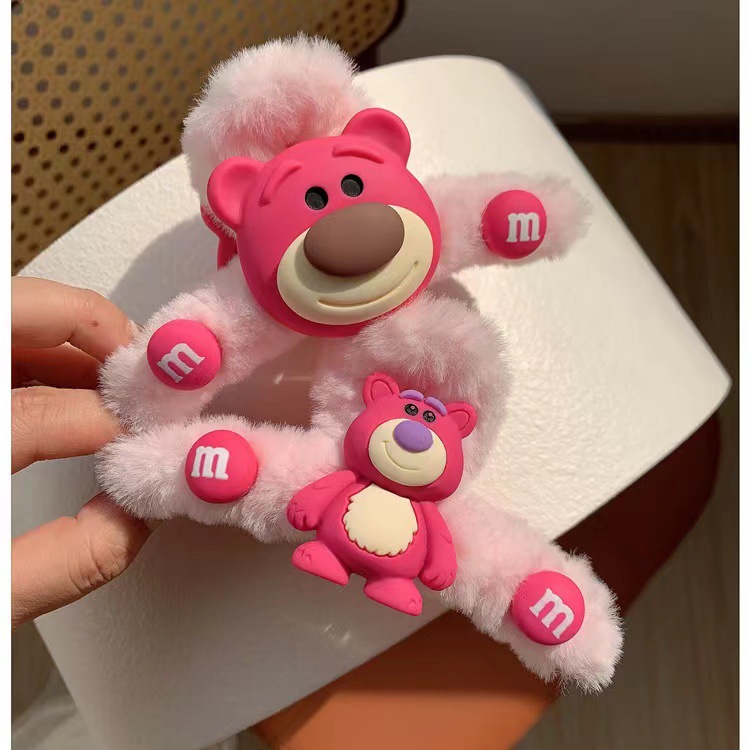 Autumn and Winter cartoon plush clip large shark clip furry hairpin back head hair grip furry hairpin female