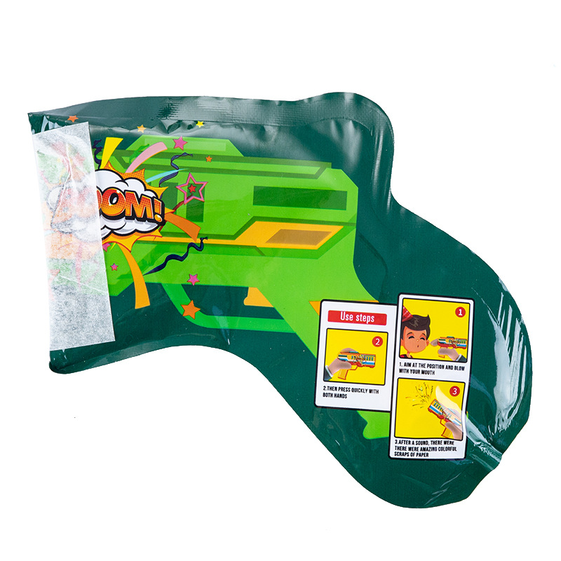 Wholesale Net red blowing fireworks gun birthday party bubble gun party salute gun safety inflatable fireworks gun