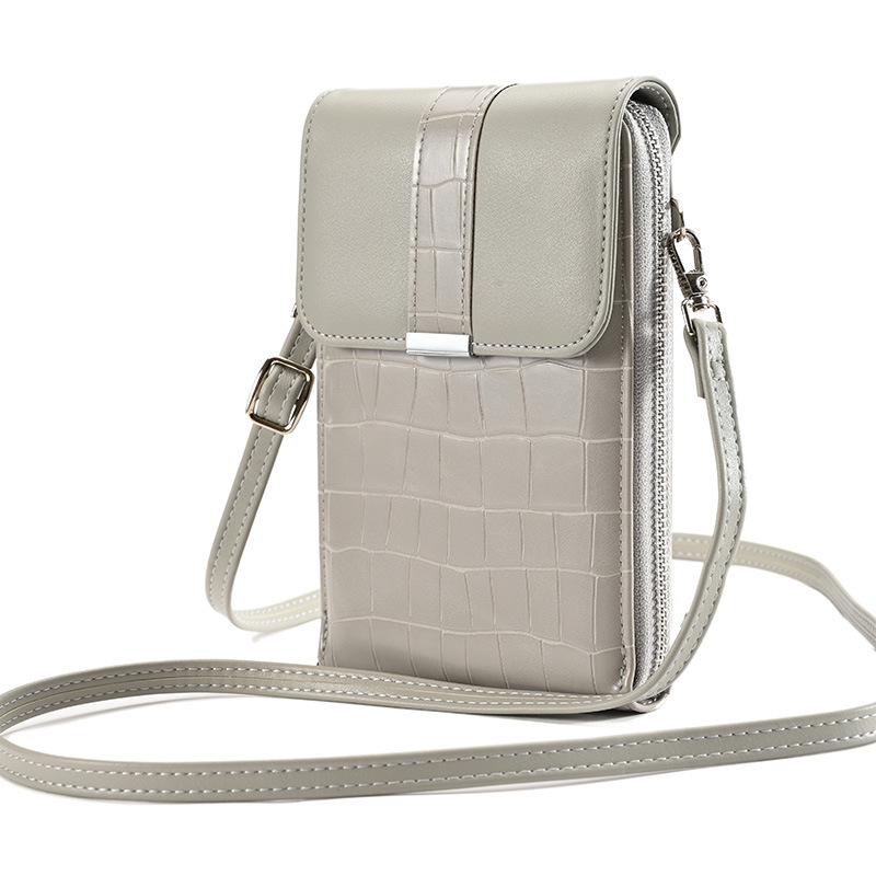 Women's bag 2023 new belt buckle bag cover women's bag crocodile pattern wallet multi-functional mini phone bag