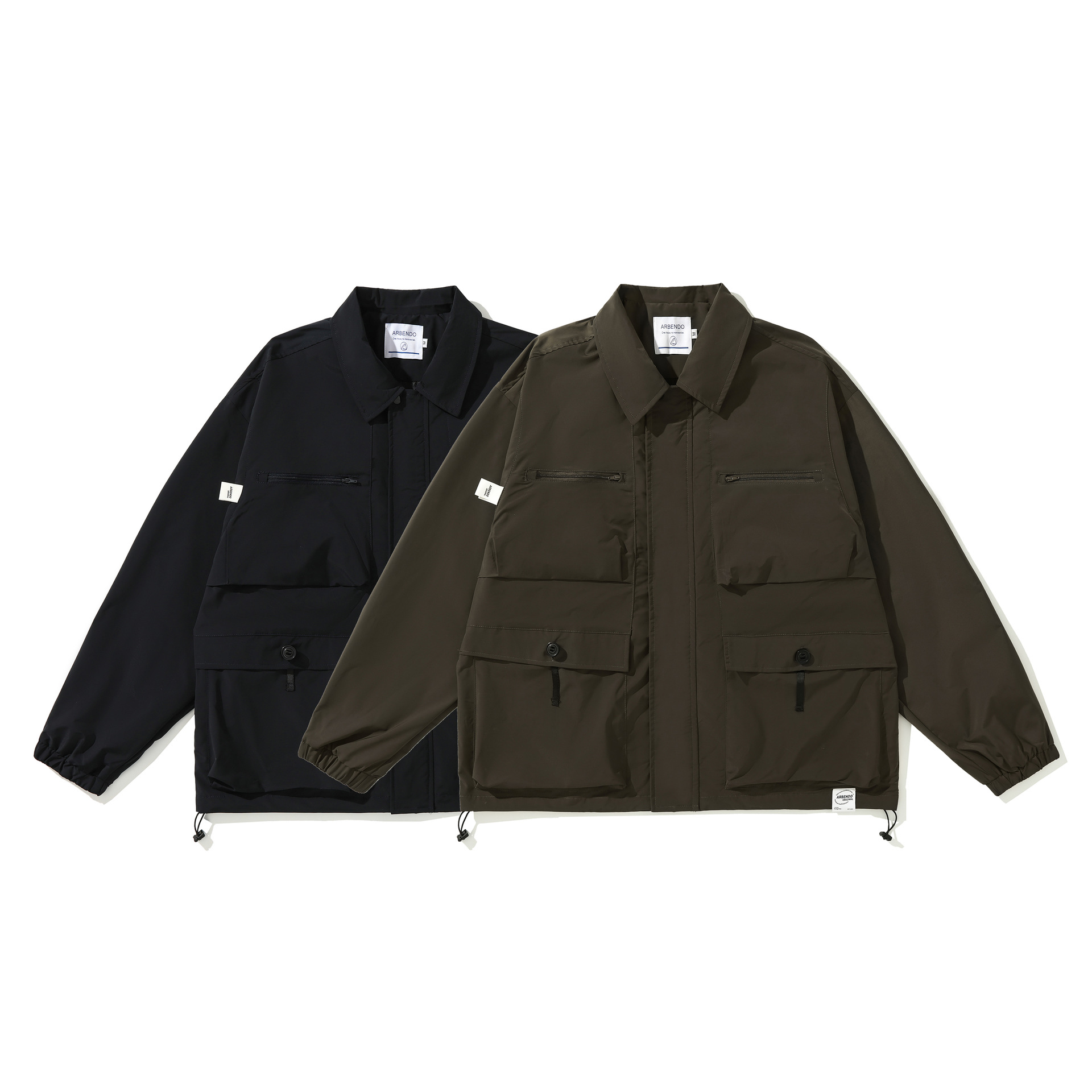 Wuhang spring clothing Japanese retro workwear lapel multi-pocket loose jacket zipper casual jacket wt1130.