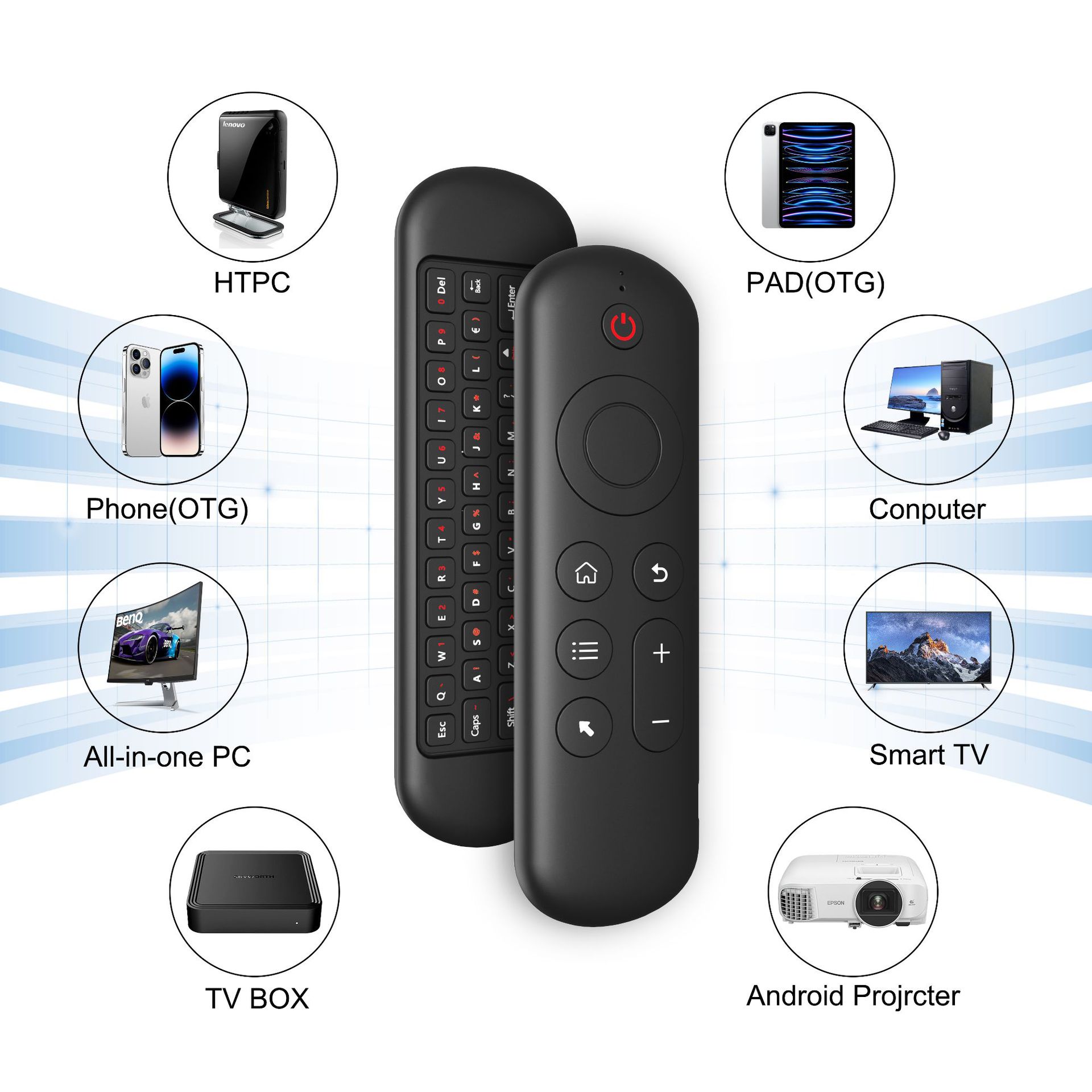 Cross-border hot sale New Bluetooth 2.4G dual-mode remote control infrared learning remote control TV box projector remote control