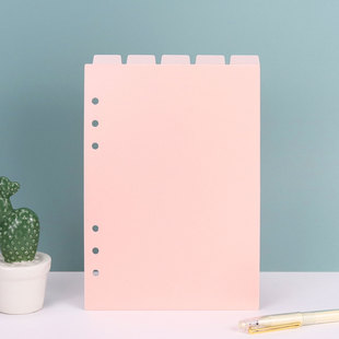 Light powder 6 hole loose-leaf this accessories PP Index Page Separator paper girl A5A6 hand account separator paper PP spot wholesale
