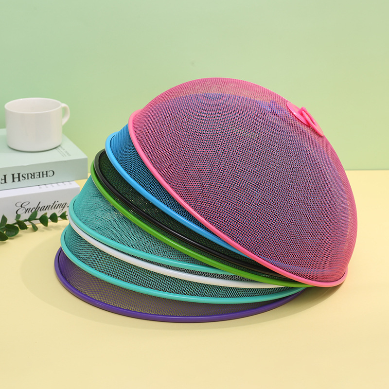 Table food dust-proof and insect-proof vegetable cover round dense hole food cover gift metal basket multi-food cover manufacturers wholesale