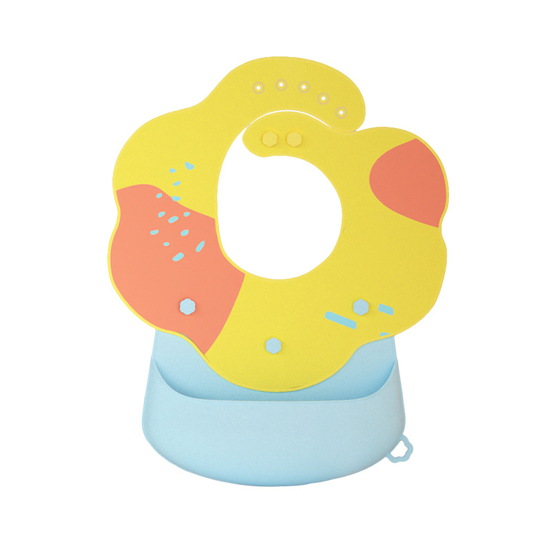 Baby eating bib baby waterproof petal bib removable silicone bib super soft food bib complementary food bib