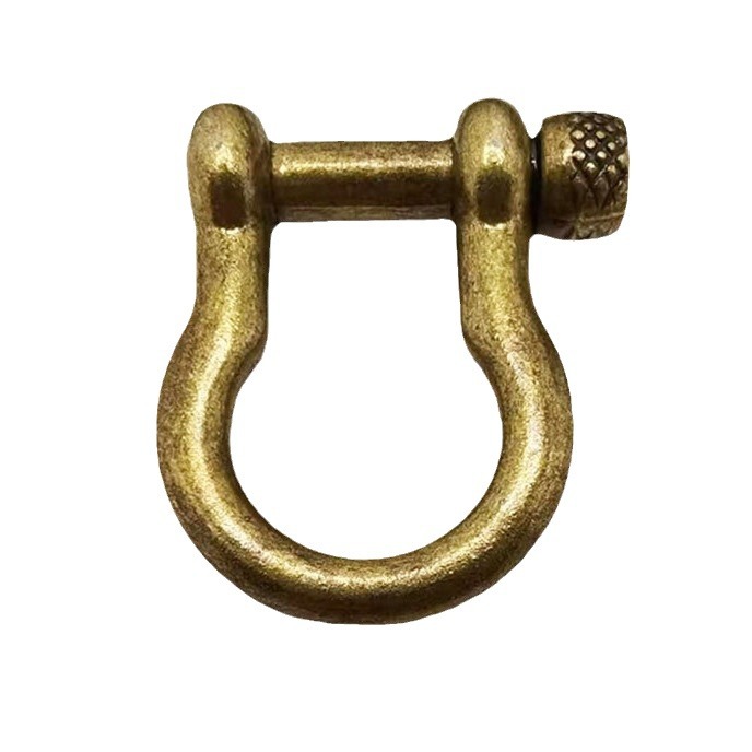 Factory wholesale vintage luggage accessories horseshoe buckle handmade diy key buckle accessories screw d-shaped buckle U-shaped lock