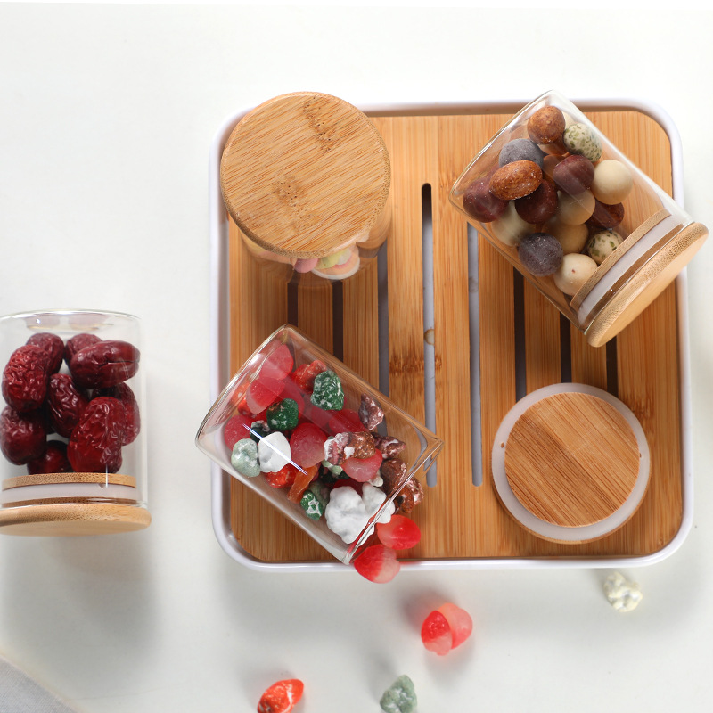 65 diameter ten-piece set of small capacity storage bottles high borosilicate glass moisture-proof tea snacks pickles seasoning storage jar