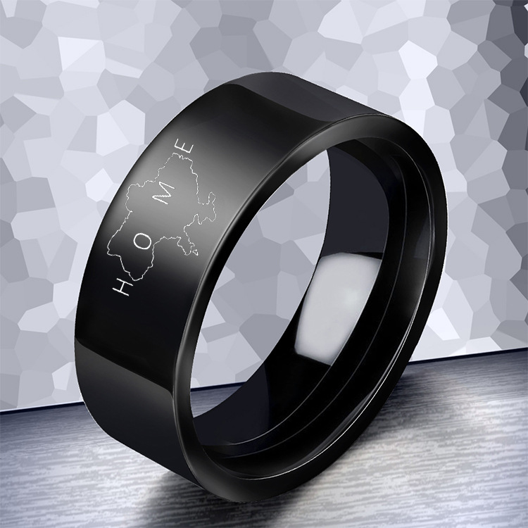 Amazon new HOME Ukrainian stainless steel ring unisex titanium ring lettering ring