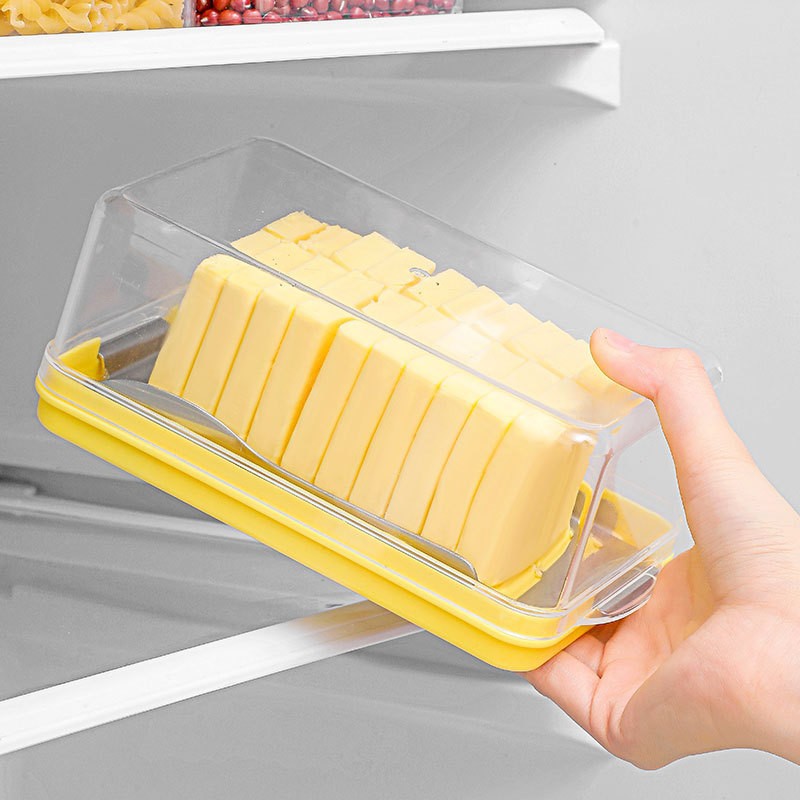 Butter cutting storage box with lid refrigerator cheese cheese storage crisper baking tofu butter knife block cutter