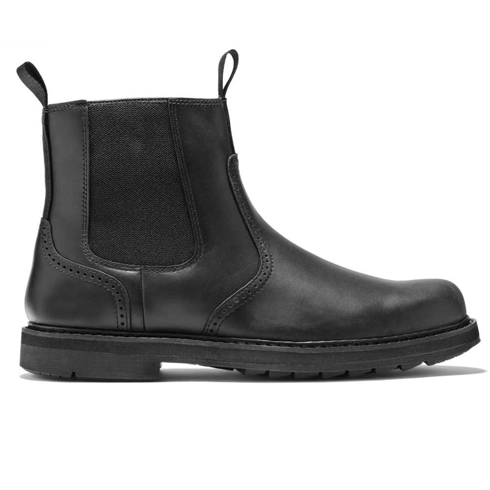 HPIOPL Cross-border Wear-resistant Vegetable Tanning Handmade Scrub Foot High-top Men's Boots Casual Black Chelsea Boots