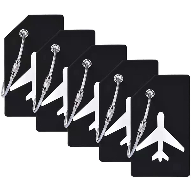 Amazon in stock silicone luggage tag PVC piece lanyard luggage tag flexible glue consignment box tag hot selling aircraft tag