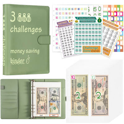 Cross-border Amazon 100-day saving challenge book money saving book cash budget loose-leaf notebook account