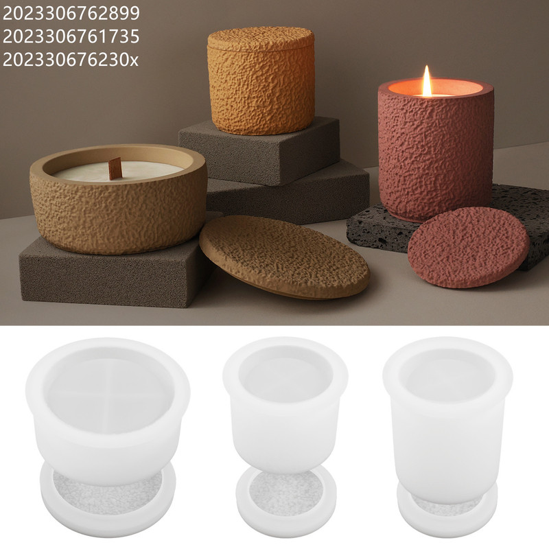 Diy水晶ドリップセメントカップ溶岩不規則蓋付き石膏キャンドルカップ置物鏡面シリコン金型|undefined