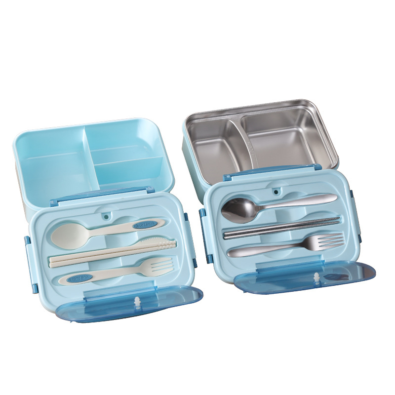 Spot compartment insulation lunch box microwave oven wholesale 304 stainless steel lunch box student lunch box girls work