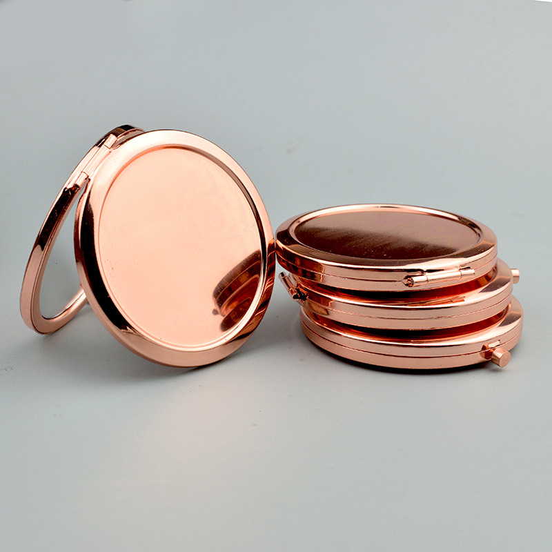 Metal mirror bottom makeup mirror bottom embryo double-sided folding small mirror glue company logo